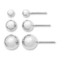 Mixit Womens Ball Hypoallergenic 3 Pair Earring Set