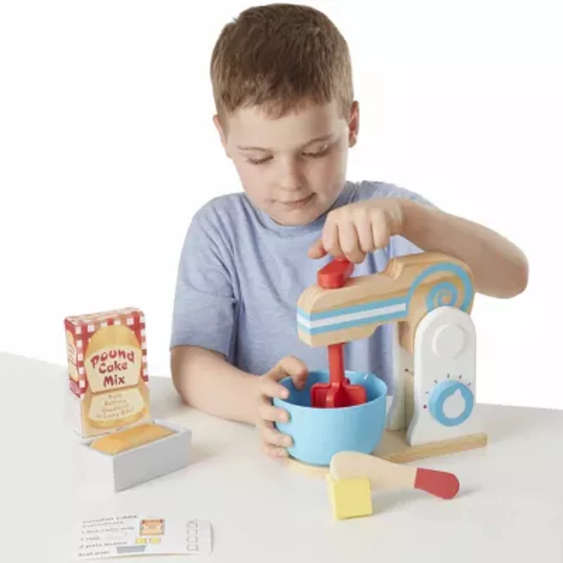 Melissa & Doug Wooden Make-A-Cake Mixer Set