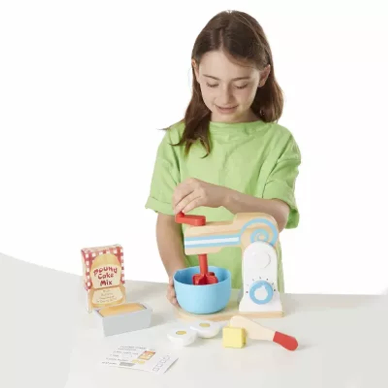 Melissa & Doug Wooden Make-A-Cake Mixer Set