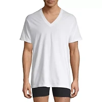 Stafford Ultra Soft Mens 4 Pack Short Sleeve V Neck T-Shirt Big