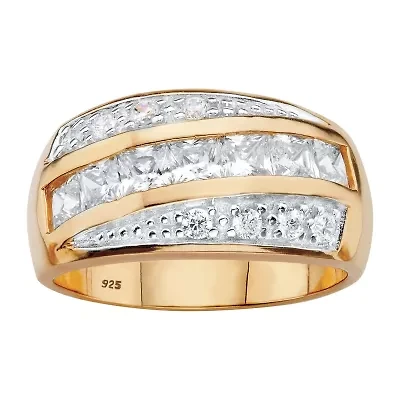 DiamonArt® Mens 1 1/3 CT. T.W. White Cubic Zirconia 14K Gold Over Silver Square Fashion Ring