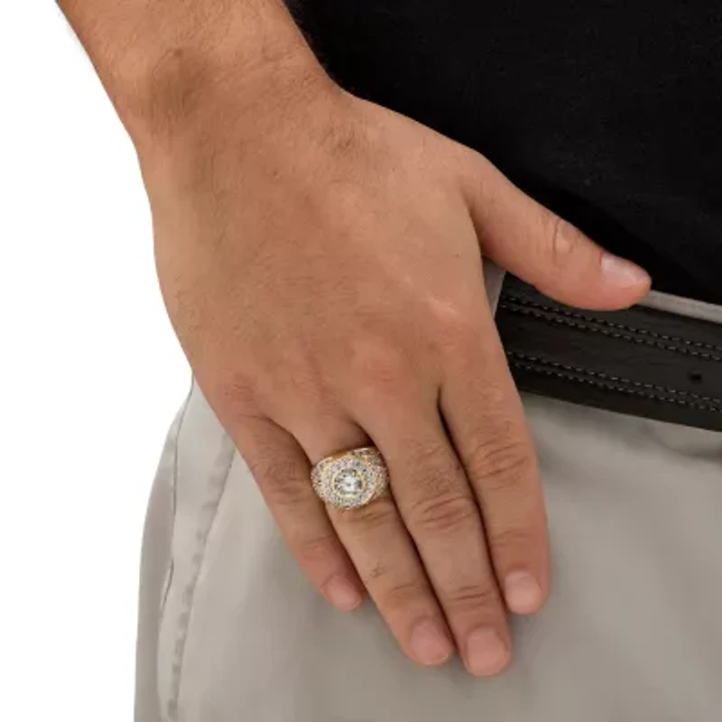 Mens /2 CT. T.W. Cubic Zirconia 14K Gold Over Brass Round Fashion Ring