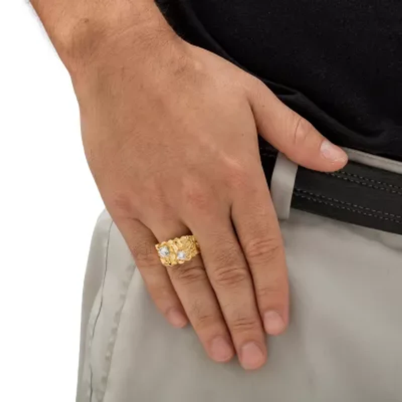 Mens / CT. T.W. Cubic Zirconia 14K Gold Over Brass Round Fashion Ring