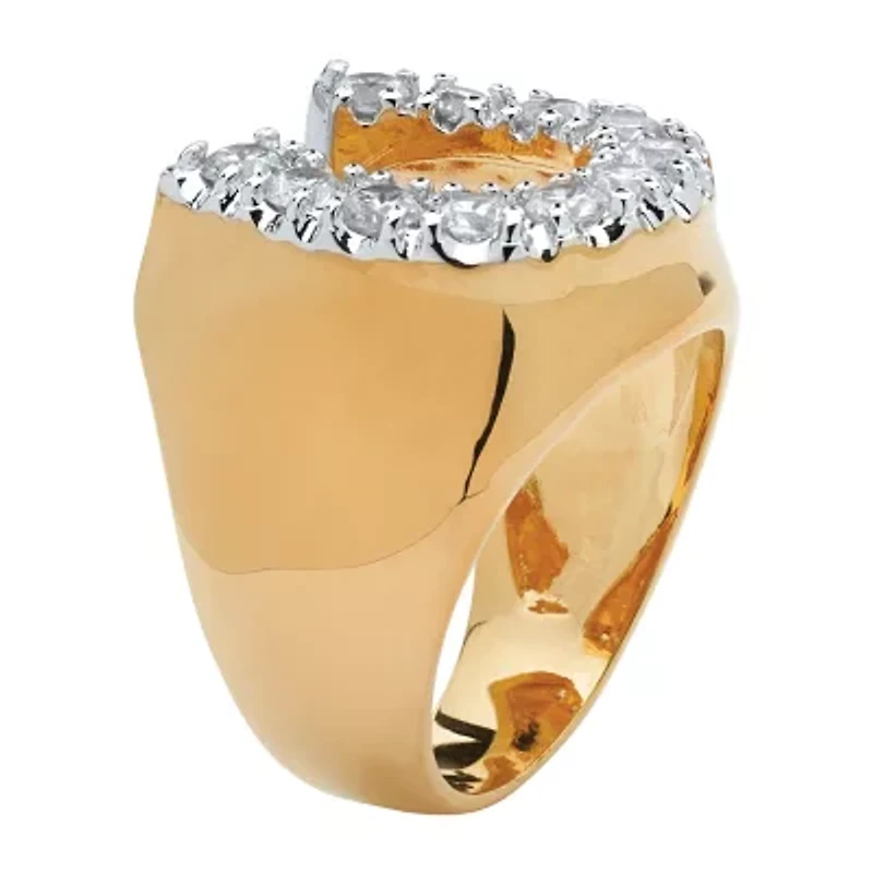 DiamonArt® Mens 1 1/10 CT. T.W.  White Cubic Zirconia 18K Gold Over Brass Round Fashion Ring