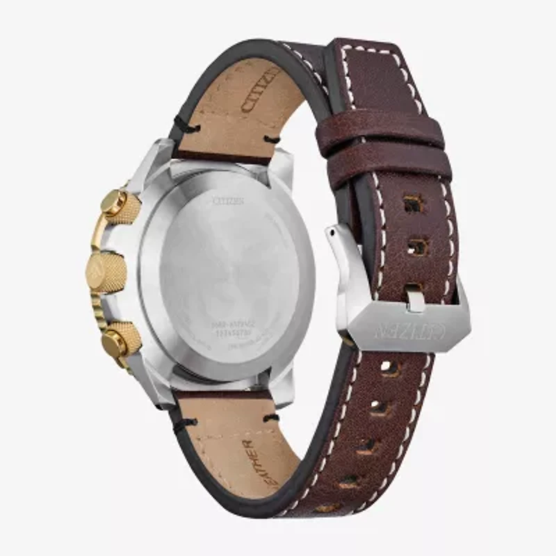 Citizen Promaster Mens Atomic Time Brown Leather Strap Watch Jy8084-09h