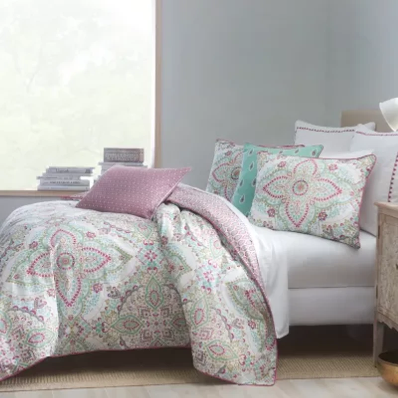 Heirlooms Of India Jaipur 3-pc. Floral Midweight Reversible Comforter Set