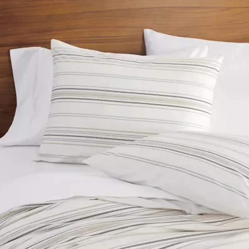 Simply Put Percale 3-pc. Cotton 100% Duvet Cover Set