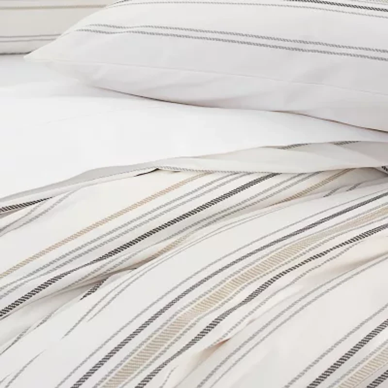 Simply Put Percale 3-pc. Cotton 100% Duvet Cover Set