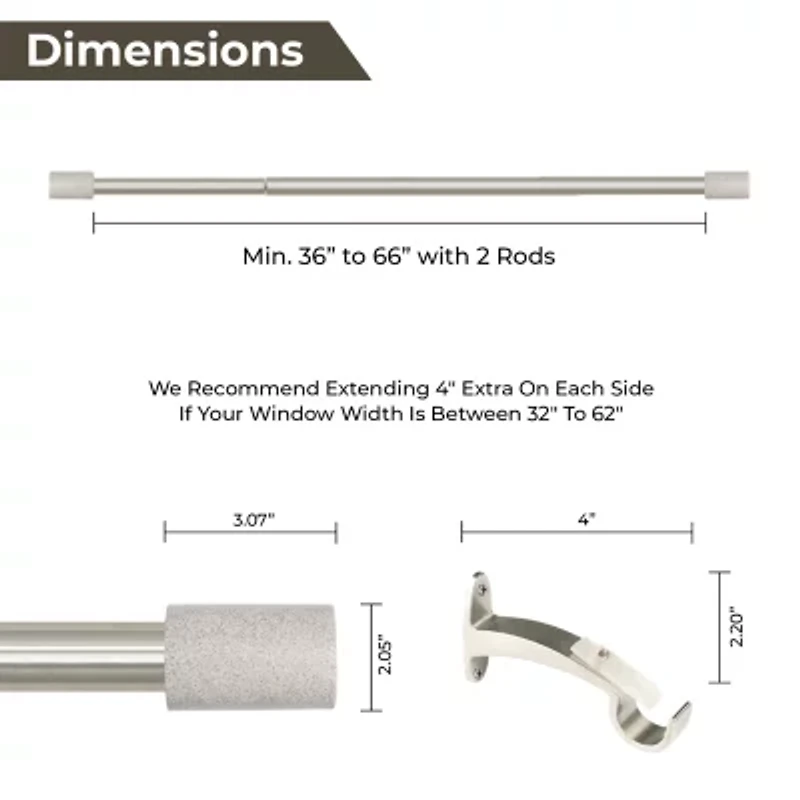 Deco Window Barrel Marbel 1 IN Curtain Rod