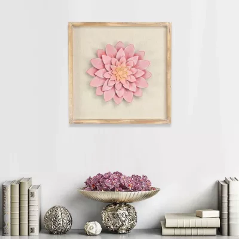 Cheungs Framed Pink Flower Wood Wall Art