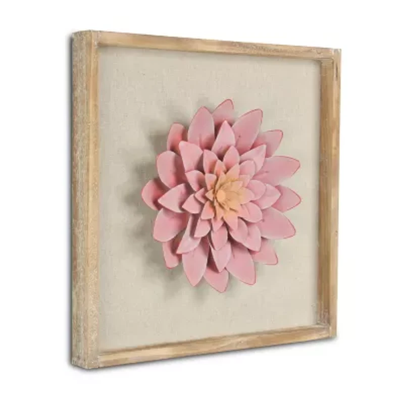 Cheungs Framed Pink Flower Wood Wall Art