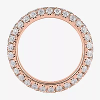 (F / Si2) Womens 4MM 1 CT. T.W. Lab Grown White Diamond 14K Rose Gold Eternity Band