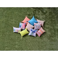 Turquoise Sun 18x18 Textured Square Outdoor Pillow
