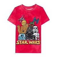Disney Collection Little & Big Kid Boys Crew Neck Short Sleeve Regular Fit Star Wars Graphic T-Shirt