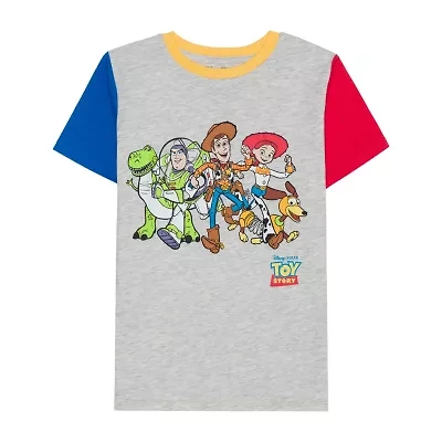 Disney Collection Little & Big Kid Boys Crew Neck Short Sleeve Regular Fit Toy Story Graphic T-Shirt