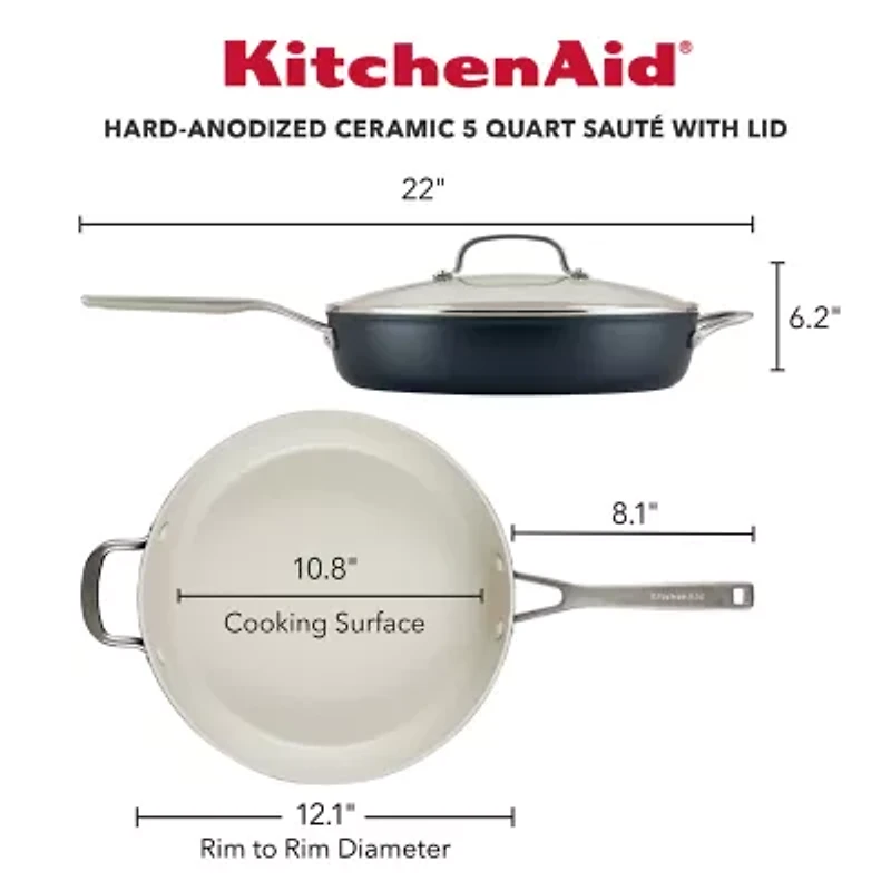KitchenAid Ceramic 5-qt. Covered Saute Pan