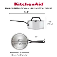 KitchenAid 5-Ply Clad Stainless Steel 1.5-qt. Sauce Pan with Lid