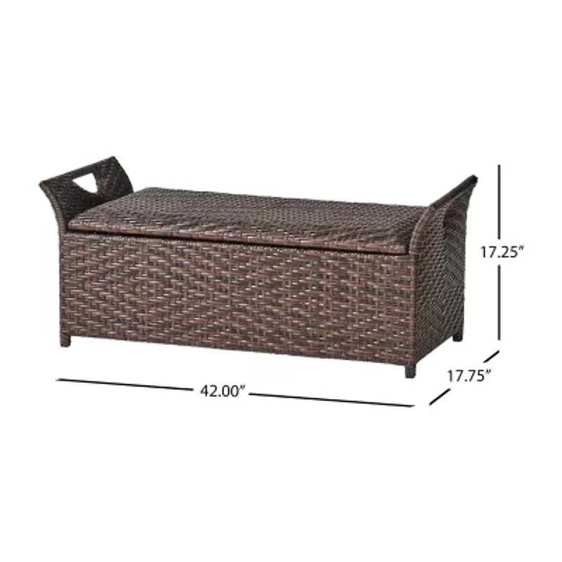 Wing Wicker Bench