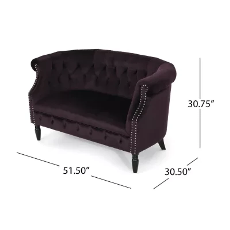 Milani Roll-Arm Upholstered Loveseat