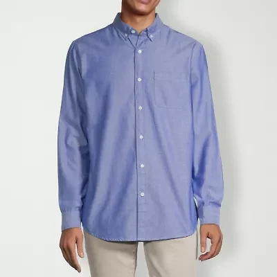 St. John's Bay Performance Oxford Mens Long Sleeve Classic Fit Button-Down Shirt