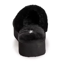 Muk Luks Platform Womens Faux Fur Trim Slip-On Slippers