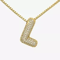 Bijoux Bar Gold Tone Womens Cubic Zirconia Pendant Necklaces