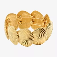 Bijoux Bar Gold Tone Shells Womens Stretch Bracelet