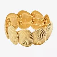 Bijoux Bar Gold Tone Shells Womens Stretch Bracelet