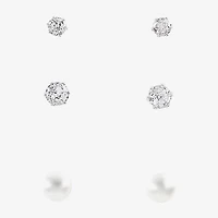 Sparkle Allure Light Up Box Womens Simulated Cubic Zirconia Pure Silver Over Brass Round 4-pc. Jewelry Set