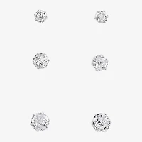 Sparkle Allure Light Up Box Womens Simulated Cubic Zirconia Simulated Pearl Pure Silver Over Brass Cross 4-pc. Jewelry Set