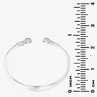 Sparkle Allure Womens Cubic Zirconia Pure Silver Over Brass Oval Round Bangle Bracelet