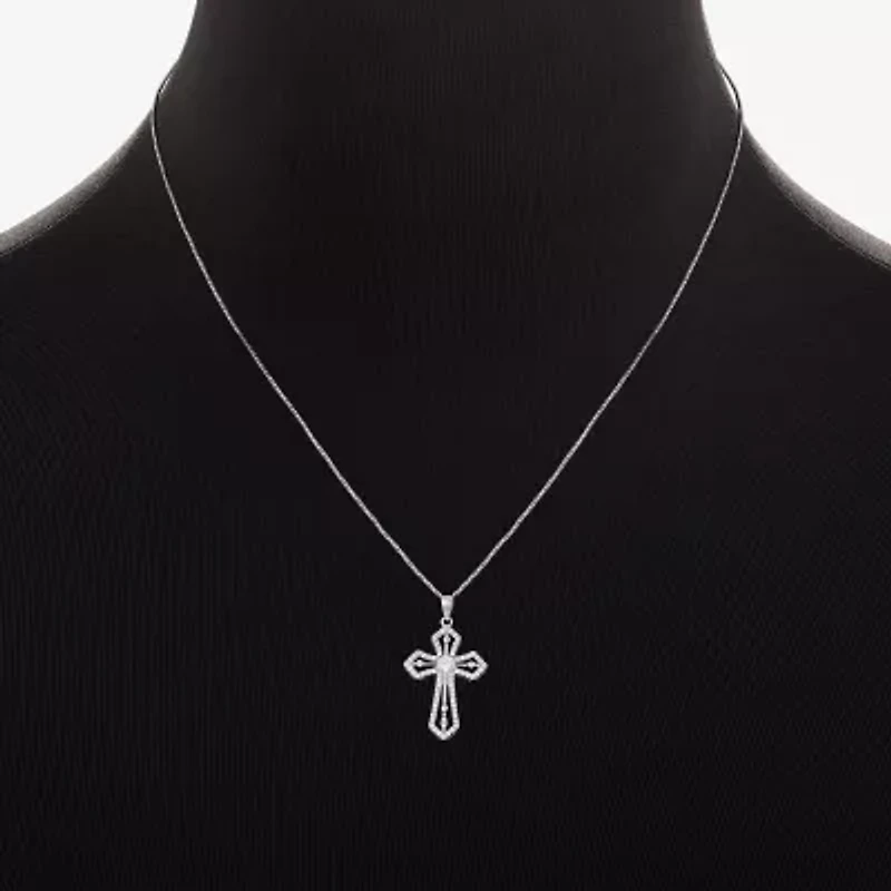 Sparkle Allure Womens Cubic Zirconia Pure Silver Over Brass Cross 2-pc. Jewelry Set