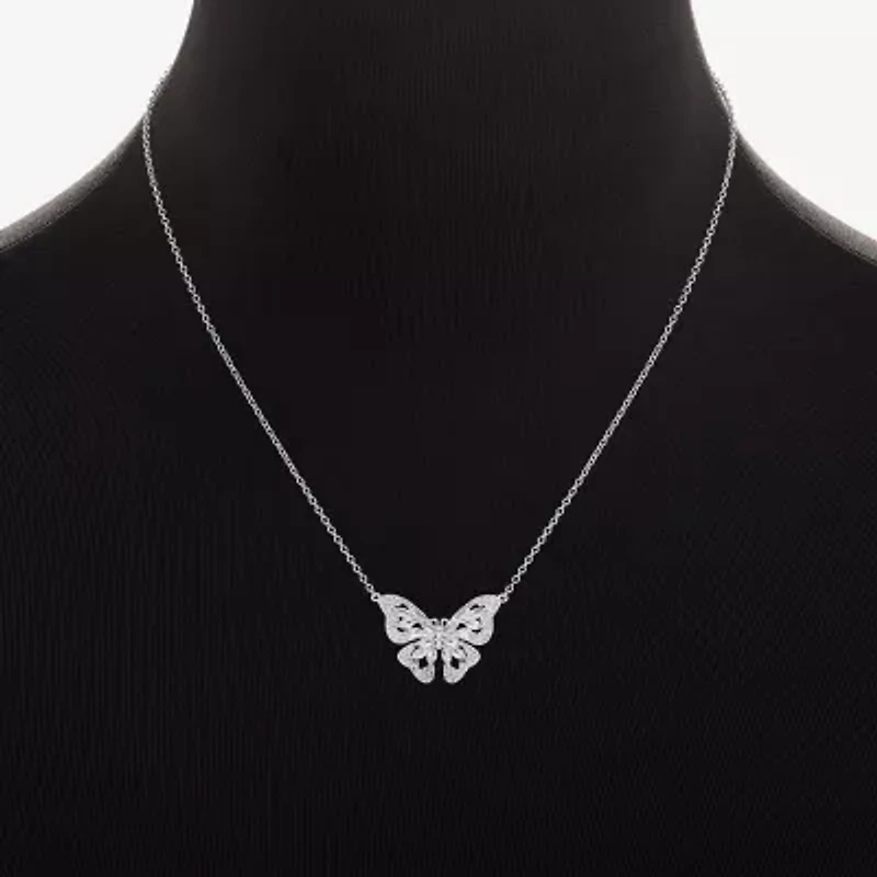 Sparkle Allure Womens Cubic Zirconia Pure Silver Over Brass Butterfly 2-pc. Jewelry Set