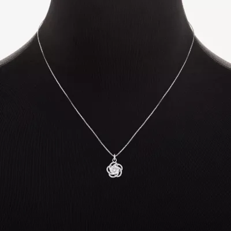 Sparkle Allure Womens Cubic Zirconia Pure Silver Over Brass Knot 2-pc. Jewelry Set