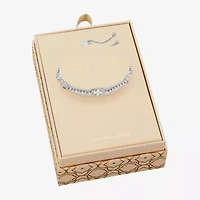 Sparkle Allure Womens White Cubic Zirconia Clover Bolo Bracelet