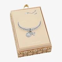 Sparkle Allure Womens White Cubic Zirconia Pure Silver Over Brass Butterfly Charm Bracelet