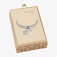 Sparkle Allure Womens Multi Color Cubic Zirconia Pure Silver Over Brass Cross Charm Bracelet