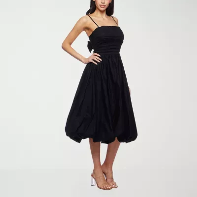 Premier Amour Womens Sleeveless Midi Fit + Flare Dress