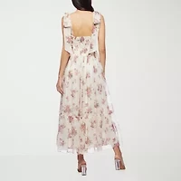 Premier Amour Womens Sleeveless Floral Midi Fit + Flare Dress