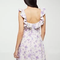 Premier Amour Womens Sleeveless Floral Midi Fit + Flare Dress