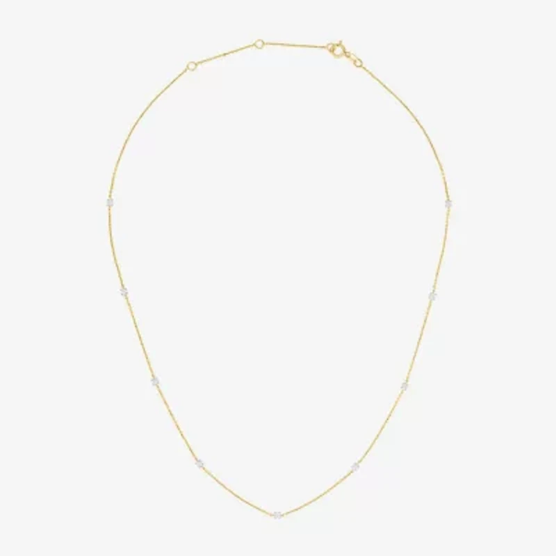 Diamond Addiction (G-H / I1-I2) Womens 1/3 CT. T.W. Lab Grown White 10K Gold Round 16 Inch Pendant Necklace