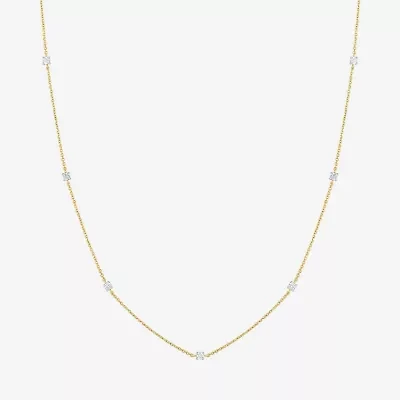 Diamond Addiction (G-H / I1-I2) Womens 1/3 CT. T.W. Lab Grown White 10K Gold Round 16 Inch Pendant Necklace