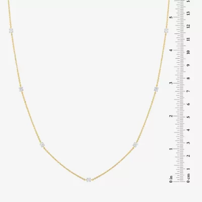 Diamond Addiction (G-H / I1-I2) Womens 1/3 CT. T.W. Lab Grown White 10K Gold Round 16 Inch Pendant Necklace