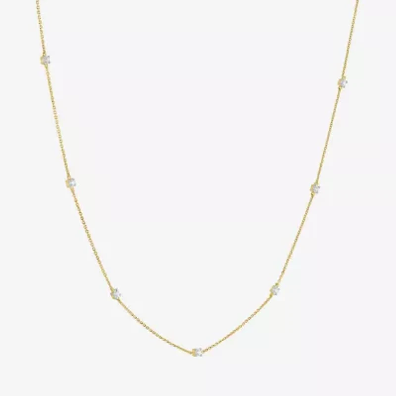 Diamond Addiction (G-H / I1-I2) Womens 1/3 CT. T.W. Lab Grown White 10K Gold Round 16 Inch Pendant Necklace