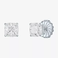 (H-I / Vs2-Si1) 4 CT. T.W. Lab Grown White Diamond 14K Gold 7mm Cushion Stud Earrings