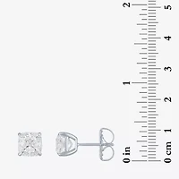 (H-I / Vs2-Si1) 4 CT. T.W. Lab Grown White Diamond 14K Gold 7mm Cushion Stud Earrings