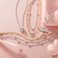 Yes Please! (G-H / I1-I2) Womens Diamond Accent Lab Grown White Diamond Accent 14K Gold Over Silver Heart Charm Bracelet