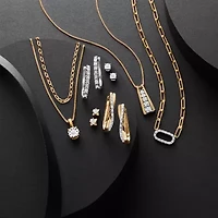 Yes, Please! Womens 1/10 CT. T.W. Natural White Diamond 14K Gold Over Silver 2 Pair Earring Set
