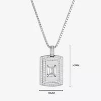 Mens 3/ CT. T.W. Cubic Zirconia Sterling Silver Round Inch Pendant Necklace