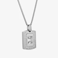 Mens 3/ CT. T.W. Cubic Zirconia Sterling Silver Round Inch Pendant Necklace